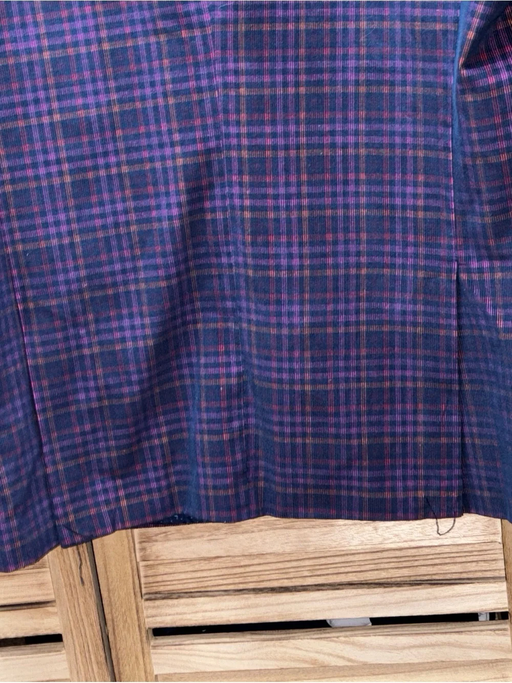 Tailorbyrd Men's Multicolor Purple Plaid Corduroy Blazer – 42R